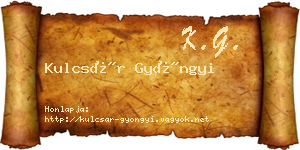Kulcsár Gyöngyi névjegykártya