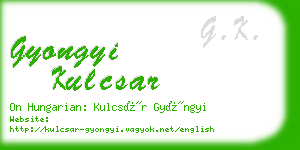 gyongyi kulcsar business card